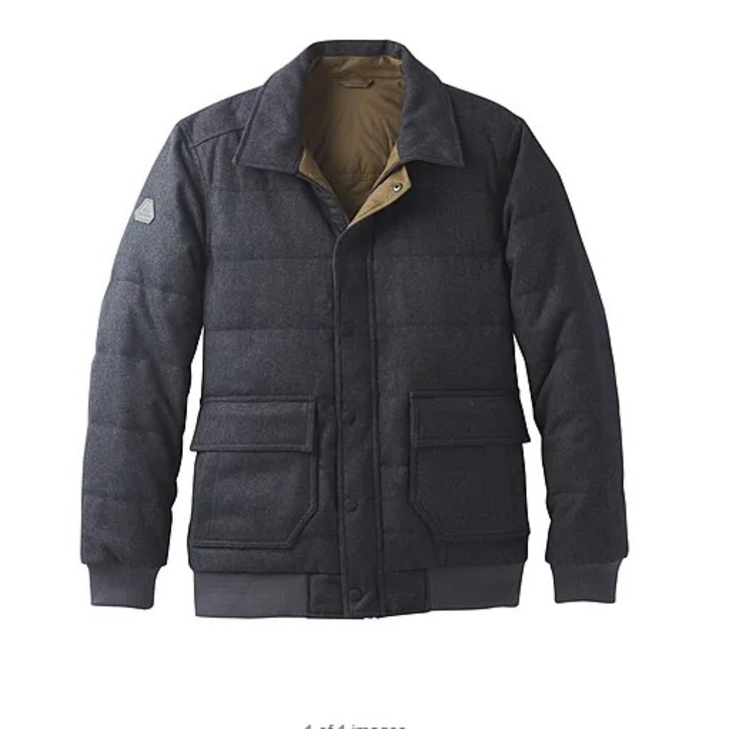 Prana B-Side Down Jacket - Black Heather - Men's Medium Nwt